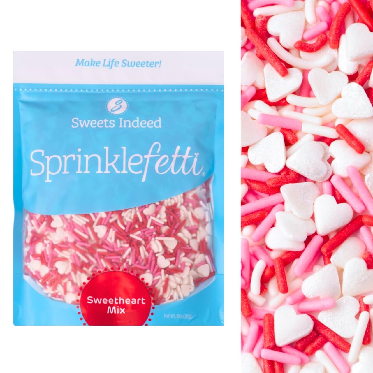 Sprinkles Bulk 10 ounce Edible Sprinkle Mix Perfect for Cake Decorations Baking Ice Cream Cookies Cupcake Topper (Sweatheart Jimmies)